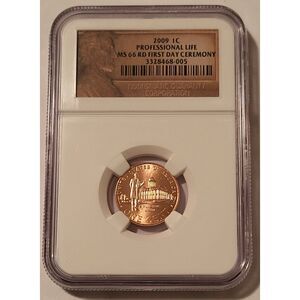 2009 Lincoln Bicentennial Cent Professional Life MS66 RED NGC First Day Ceremony